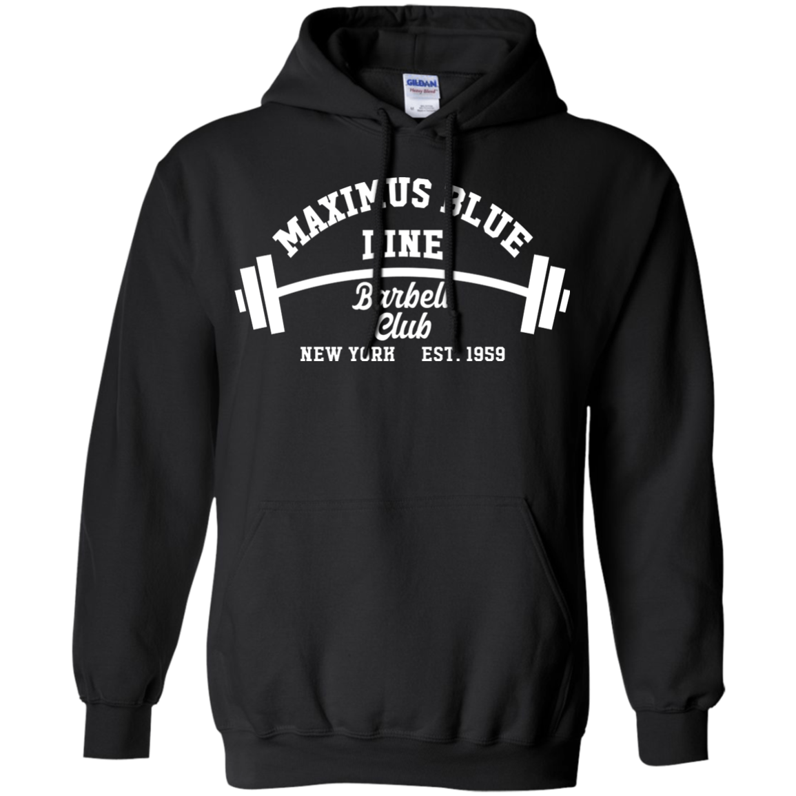 Maximus Blue Line Barbell Club  Hoodie 8 oz.