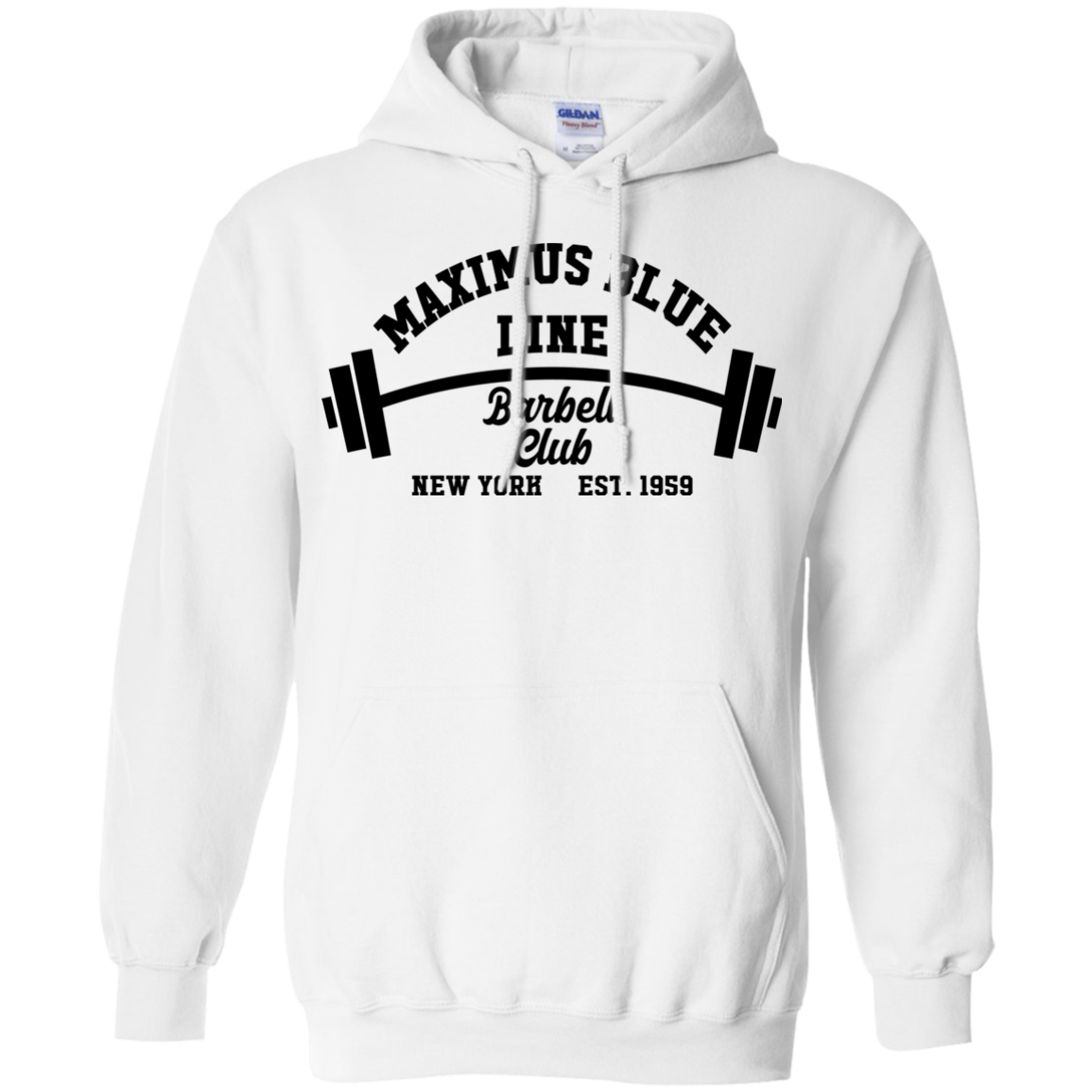 Maximus Blue Line Barbell Club Hoodie 8 oz.