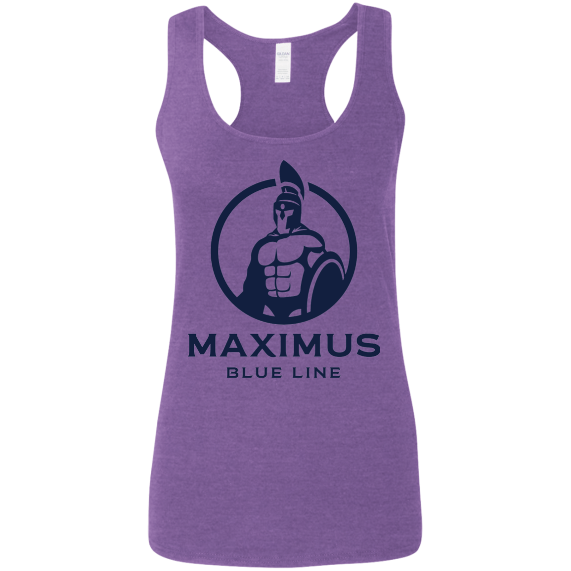 Maximus Blue Line logo ladies racerback tank