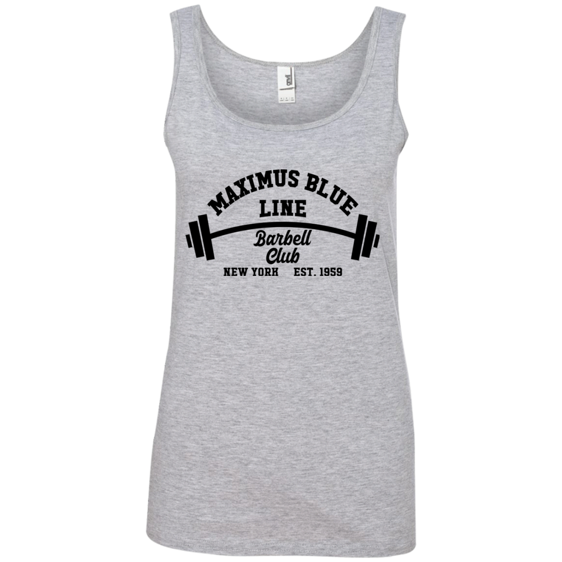 Maximus Blue Line Barbell Club Ladies' Ringspun Cotton Tank Top