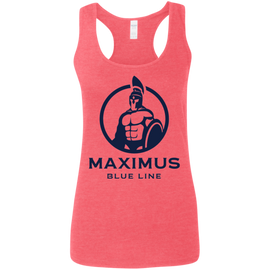 Maximus Blue Line logo ladies racerback tank