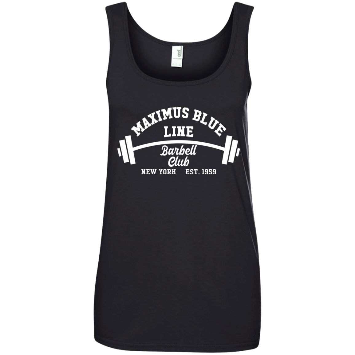 Maximus Blue Line Barbell Club Ladies Ringspun Cotton Tank Top